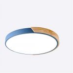 MCNUSS Plafonnier LED En Bois Moderne À Encastrer, 12 Pouces 2400LM 6500K, Luminaires De Lampe En Bois Rond Ultra Mince Pour Cuisine Salle De Bain Salon Chambre Couloir,Bleu,White light (yingyuecang, neuf)