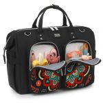 Pomelo Best Sac &agrave; langer avec matelas &agrave; langer imperm&eacute;able et 2 crochets pour poussette - Bandouli&egrave;re r&eacute;glable - Sac &agrave; bandouli&egrave;re multifonction - Sac de voyage pour les d&eacute;placements - Motif r&eacute;tro (AiteenFR, neuf)