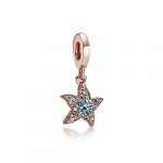 Amuefer Or Rose Starfish Charms pour Bracelets Pandora et Colliers Argent Sterling avec Zircon Cubique Océan Charme Anniversaire Noël Bijoux Cadeaux pour Femme Fille Enfant (FengHangQi, neuf)