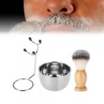Kit De Rasage De Barbe Pour Hommes, Kit D'Entretien Manuel De La Barbe, Support De Brosse, Bol À Savon, Brosse Applicatrice (Vertigo eu, neuf)