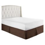 FOVAOK Cache-sommier plissé doux et confortable avec tissu infroissable et résistant à la décoloration – Literie de 38,1 cm de haut (sans plateforme) (marron, 180 x 200 x 35 cm) (Yanlianfangzhipin, neuf)