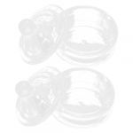 FONDOTIN 2 pièces Coupe Ongles Verre avec Couvercles Ronde pour Manucure et Acrylique Accessoire Pratique pour Salon ou Usage Domestique (KIOONG, neuf)
