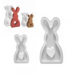 2 moules en silicone en forme de lapin de P&acirc;ques - Moules en silicone 3D pour lapin de P&acirc;ques - D&eacute;coration pour pl&acirc;tre, bougies en cire de soja, artisanat, Moule en silicone, moule de P&acirc;ques (ZHANG GUOQIANG SHOP, neuf)