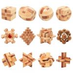 Surplex Lot de 12 Jeux de Puzzle en Bois 3D de qualit&eacute; sup&eacute;rieure - Puzzle IQ et Jeux de logique pour Adultes et Enfants - Jeu de Patience - Brainteaser - Jeu d'adresse - Jouet &eacute;ducatif en Bois (Percifit, neuf)