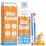 prowithlin Vernis Argile Autodurcissante et Brillant - Autodurcissant, Imperm&eacute;able, Anti-fissures, pour C&eacute;ramique, Bois, 60ml*1 Avec 2 Pinceaux (FunnyEU, neuf)