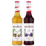 MONIN - Assortiment Sirop Fruit de la Passion & Sirop Violette - Pour Prosecco, Cocktail, Th&eacute; Glac&eacute;, Limonade - Ar&ocirc;mes Naturels - Bouteille en Verre - 2 x 70 cl (shop night and day srl, neuf)