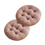 Mozzeilee Coussin de chaise rond doux pour intérieur et extérieur, 40 x 40 cm, fauteuils, jardin, canapé en rotin pour chambre à coucher, sol, camping (café, 2 pièces) (CF Home, neuf)