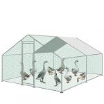 Sonnewelt Enclos en Acier galvanisé 3 x 8 x 2 m - Poulailler pour Petits Animaux - Toit - avec Protection Solaire et Porte pour Animaux de Compagnie (COLDLESS, neuf)