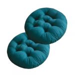 Mozzeilee Coussin de chaise rond doux pour intérieur et extérieur - 40 x 40 cm - Pour fauteuils, jardin, canapé en rotin - Pour chambre à coucher, sol, camping (vert foncé, 2 pièces) (CF Home, neuf)