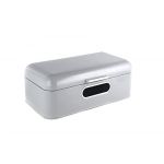 ECHTWERK Bo&icirc;te &agrave; pain r&eacute;tro en m&eacute;tal avec fen&ecirc;tre, bo&icirc;te de rangement peu encombrante, corbeille &agrave; pain avec couvercle, pour conserver le pain frais encore plus longtemps, gris, 42 x 23 x 16,5 cm (follownoh24, neuf)