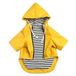 Pethiy-Capuche Manteaux imperm&eacute;ables pour Chiens, Chien Manteau de Pluie avec Fermeture &eacute;clair e Poches, Imperm&eacute;able v&ecirc;tements de Chien avec Cordon r&eacute;glable,pour Chiot Petite Moyenne Chien-Jaune-L (PetHuiy, neuf)