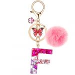 MWOOT Porte Cl&eacute;s lettre F pour Femme, Porte Cle Initiale Rouge, Alphabet Charmes en R&eacute;sine pour D&eacute;cor Porte Clef Voiture Sac &agrave; Main (vetpw, neuf)
