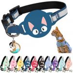 Kittytag Collier Chat avec Accessoire Compatible avec Airtag Apple,Réfléchissant et Lumineux GPS Chat avec Anti étranglement,Réglable,GPS Airtag Non Inclus ! (Bleu Marine) (KittyTag, neuf)