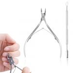 Pince à Cuticules et Repousse-Cuticule en Acier Inoxydable 2 pièces, Outils de Manucure et Pedicure de Précision pour Soin des Ongles à Domicile ou en Institut (naijidianzi, neuf)