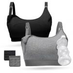 momcozy Soutien Gorge Allaitement de Pompage Mains Libres, Brassi&egrave;re Allaitement R&eacute;glable pour Tire-Lait, Soutien-Gorge Confortable 2 en 1 (Teamsun-FR, neuf)