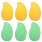 Homoyoyo 6 pièces Éponges Maquillage Mangue Lavables Réutilisables pour Fond de Teint Poudre Visage Cosmétiques (Alda Jin, neuf)