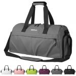 DBPBToU Sac de Sport Femme Homme Mat&eacute;riau Rigide, Sac Sport avec Compartiment &agrave; Chaussures de Ventilation, Sac de Voyage Femme Imperm&eacute;able avec Compartiment Humide (Gris) (Facaishu, neuf)