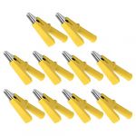 Haofy Pinces de Test de Pinces, 10 Pièces, Haute qualité, Ouverture de 10mm, 10A pour les Projets électriques, les Véhicules (YELLOW) (Herexty, neuf)