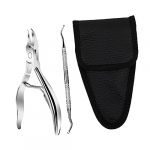 PartyKindom 1 ensemble Set de Pince à Ongles Durable Inoxydable avec Outils de Manucure et Pédicure avec Étui Cuir pour Ongles Incarnés et Épaissis (Brushira, neuf)