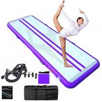 JOOLOOG Air Floor Mat 4M Tapis de Gymnastique Gonflable avec Pompe Pratique et 20cm d'épaisseur Pistes d'acrobatie Piste Gonflable Air Mat pour Gymnaste Tumbling Yoga Taekwondo (JOOLOOG Sport, neuf)