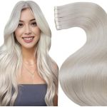 LaaVoo Extension Cheveux Naturel Adhesive Blanc 20pcs Extension Adhesif Cheveux Vrais Humain Platine 30g 30cm Courte Lisse #60 (Laavoo, neuf)