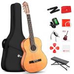 Vangoa Guitare Classique Pour Débutants, Guitare Traditionnelle 3/4, Table En Pin Rouge Et Dos En Sapelli, Avec Housse, Pédale, Accordeur De Guitare, Capodastre, Cordes De Rechange (SAPPHIRE GLOBAL, neuf)
