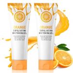 Gel Exfoliant Orange pour Le Visage, Orange Exfoliating Brightening Gel, Gommage Visages Exfoliants pour Tous Peau, Gels Exfoliant Bio pour Le Visage Et Le Corps, Nettoyant en Profondeur (2PC, 50g) (MUIEFE DIRECT, neuf)