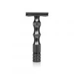 Dioche Rasoir pour Hommes, Rasoir de s&eacute;curit&eacute; Double Vintage avec Poign&eacute;e en Forme D'articulation en Bambou pour les Poils du Visage et du Corps, Taille de Voyage Compacte (BLACK) (Qkiss, neuf)