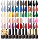 ROSALIND Vernis Semi Permanent 38 Pcs, 35 Couleurs + 1 Base +1 Top Coat Brillant +1 Top Coat Matte, Lot Vernis Gel Semi Permanent Blanc Argent Gris Moir Pailleté UV LED Vernis à Ongles Gels (ROSALIND Nail, neuf)