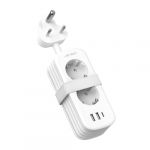 JSVER Adaptateur Prise Afrique du Sud, Compact Adaptateur de Voyage France vers Afrique du Sud avec 2 USB A et 1 Type C, Type M Prise pour Namibie, Swaziland, Lesotho et Bhoutan(Blanc) (JsverDirect, neuf)