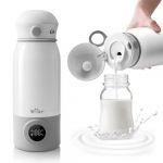 Bear Chauffe-biberon portable, chauffe-biberon électrique à chauffage rapide sans BPA, grande capacité de 500 ml pour le lait maternel et l'eau, pour la voiture, le camping et les voyages (Bear Official Store, neuf)