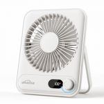 WHATOOK Ventilateur de bureau USB : régulateur en continu 1 à 100, batterie silencieuse de 2000 mAh, ventilateur portable avec affichage LED, sans danger pour les enfants/animaux domestiques, ultra (Manchen Technology, neuf)