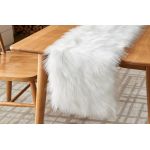 Chemin de Table Blanc Fourrure Synth&eacute;tique Douce ,pour Halloween Mariage No&euml;l D&eacute;corer d&eacute;coration de Table de Cuisine. (Blanc, 30x80cm) (DAOXU, neuf)