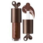 Gla&ccedil;age &agrave; l&egrave;vres repulpant, 5 g, 9,2 x 2,5 cm, effet miroir chocolat hydratant, design porte-cl&eacute;s oreilles de lapin, teinte marron, trousse de maquillage, voyage, esth&eacute;tique (L&uuml;menCut, neuf)