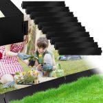 Sonnewelt Bordure de pelouse en m&eacute;tal galvanis&eacute; - Bordures de Jardin - 5 m, 10 m, 15 m, 20 m, 25 m, 30 m, 35 m, 40 m, 45 m, 50 m, Noir (Longueur 10 m - Hauteur 15 cm) (BUINAREA, neuf)