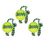 KONG Lot de 3 balles couinantes pour Chien avec Corde Taille M (Pet Connection, neuf)