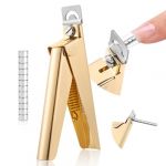 Saviland Coupe-ongles en Acier Inoxydable, Guillotine Capsule Ongle avec 15 Mesure Aimants, Coupe Ongle Professionnel pour Faux Ongles Capsules, Pince Ongle pour Ongles Acryliques (Jaune) (Savilandgel, neuf)