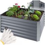 TecTake Lit de Jardin Carré Potager de Jardin surélevé, Bac à semis Jardiniere en Acier Massif résistant à la Rouille Aménagement Serre de Jardin Jardiniere Exterieur Grande Taille 120x90x57cm (Made4Home SAS, neuf)