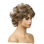 HONITANO Perruque Curly Femme Avec Frange Oblique Fibre Chimique Accessoire De Mode Pour Fête Et Cosplay Couleur Gris (LUWELI, neuf)