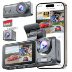 4K Dashcam Voiture Avant Arrière, Camera Voiture avec Carte SD 64G, Grand Angle 170° Dashcam avec G-Capteur, Vision Nocturne, Enregistrement en Boucle, Mode Stationnement 24H (annle shop, neuf)