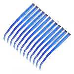 BIUDECO 12 Pièces Extensions de Cheveux à Clips Mèches Raides Colorées Bleu Accessoires Coiffure Cosplay Faciles à Poser Retirer (Cosenlong, neuf)