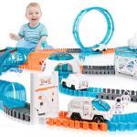 Weinsamkeit 232 Pièces Circuit Spatial Enfant, Ensemble de Circuit Flexible avec 1 Voiture Électrique et Capsule Spatiale Rotative, Jouet de Course Spatiale, Jeux Enfant Cadeau 3 4 5 6 Ans Garçon (Banaone Trade Store, neuf)