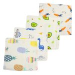MUSISALY 4pièces Serviettes Coton Absorbantes Pour Et Mignonnes Pour Lavage Visage Carottes Ananas Dinosaure Avocat (YangF, neuf)