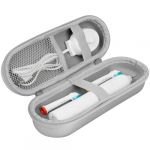 LOPHE Étui de Voyage pour Brosse à Dents électrique, Étui Housse de Protection pour la Plupart des Autres Marques de brosses à Dents électriques, étui Rigide en Cuir PU Antichoc, Argent Mat (Botoo, neuf)