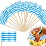 EIHI 100 pi&egrave;ces Drapeau cure-dents, Mini Cocktail, Cure Dents Blanc et bleu pour Oktoberfest, cure dent (EIHI, neuf)