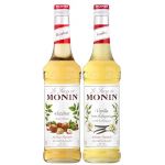 MONIN - Assortiment Sirop de Vanille de Madagascar et Sirop Saveur Noisette - Pour Caf&eacute;, Chocolat Chaud, Capuccino ou Latte - Ar&ocirc;mes Naturels - Bouteille en Verre - 2 x 70 cl (shop night and day srl, neuf)