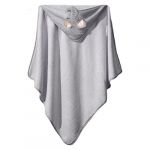 Cape De Bain À Capuche - Serviette avec Capuche Bébé Aux Oreilles Mignonnes - Extra Doux Absorbant pour Filles Et Garçons, 80x80cm, Gris (Goodtimera, neuf)