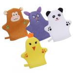FOMIYES 4 pi&egrave;ces Gants de Bain Exfoliants Gar&ccedil;on Fille Animaux Doux et Mignons Gants de Toilette pour Nettoyage Profond et Massage Corporel Adapt&eacute;s Filles et Gar&ccedil;ons (Yaoys, neuf)