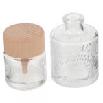 DOITOOL 2pi&egrave;ces Diffuseur Aromath&eacute;rapie Verre Transparent Flacon D&eacute;coratif Pour Maison Bureau Lot De Bouchons Bois (Facing the Ocean, neuf)