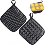 Maniques Cuisine, 20 x 20 cm, Gant Four, Maniques de Protection R&eacute;sistantes &agrave; la Chaleur (DINODANUBE TRADING, neuf)